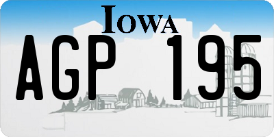 IA license plate AGP195