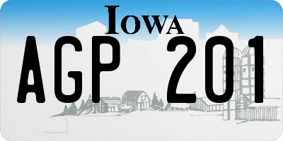IA license plate AGP201