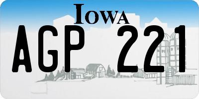 IA license plate AGP221