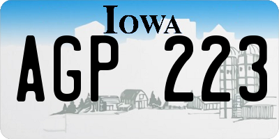 IA license plate AGP223