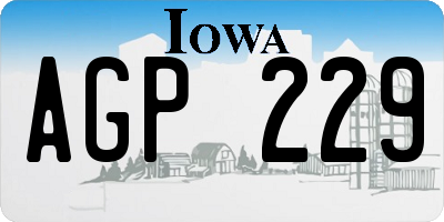 IA license plate AGP229