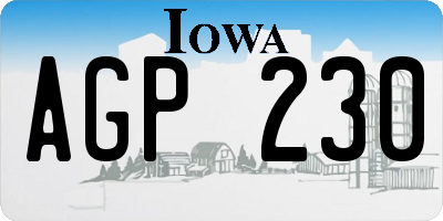 IA license plate AGP230