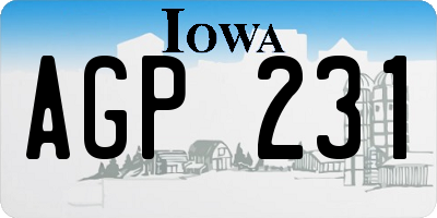 IA license plate AGP231
