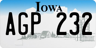 IA license plate AGP232