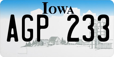 IA license plate AGP233