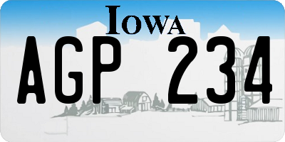 IA license plate AGP234