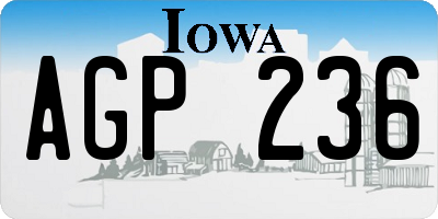 IA license plate AGP236