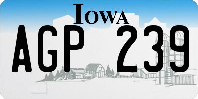 IA license plate AGP239