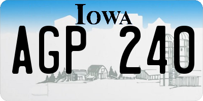 IA license plate AGP240