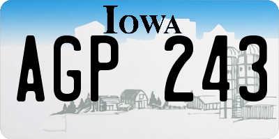 IA license plate AGP243