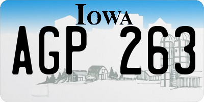 IA license plate AGP263