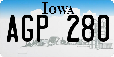 IA license plate AGP280