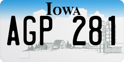 IA license plate AGP281