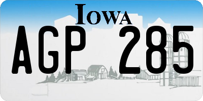 IA license plate AGP285