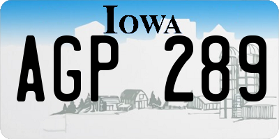 IA license plate AGP289
