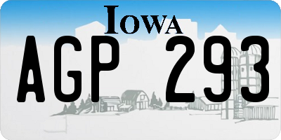 IA license plate AGP293