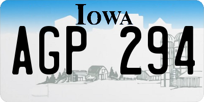IA license plate AGP294