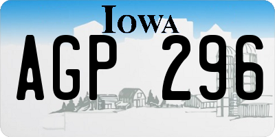 IA license plate AGP296