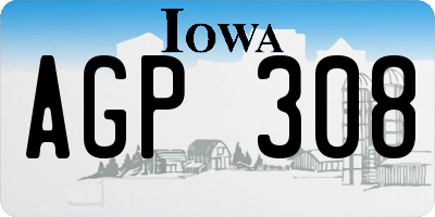 IA license plate AGP308