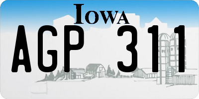 IA license plate AGP311