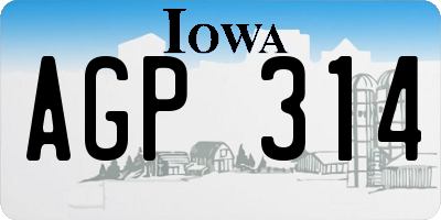 IA license plate AGP314
