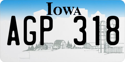 IA license plate AGP318