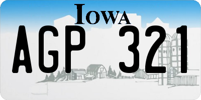 IA license plate AGP321
