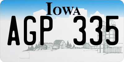 IA license plate AGP335