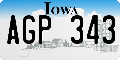 IA license plate AGP343