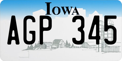 IA license plate AGP345