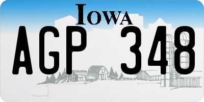 IA license plate AGP348