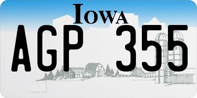 IA license plate AGP355