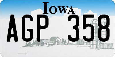 IA license plate AGP358