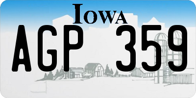 IA license plate AGP359