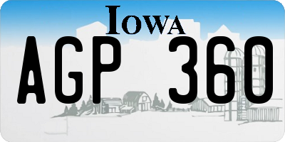IA license plate AGP360