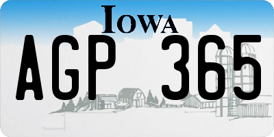 IA license plate AGP365