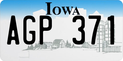 IA license plate AGP371