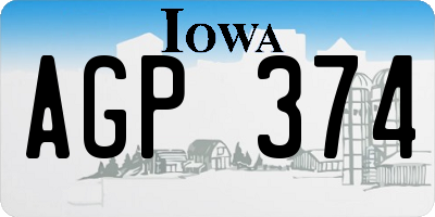 IA license plate AGP374