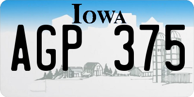 IA license plate AGP375