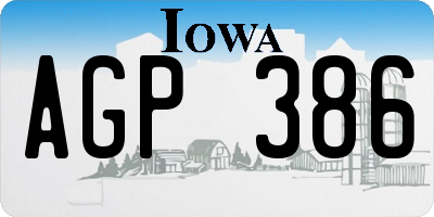 IA license plate AGP386