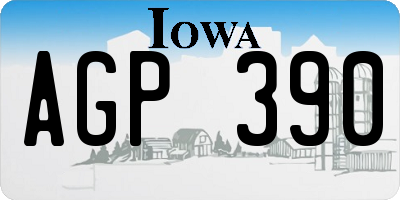 IA license plate AGP390