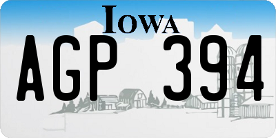 IA license plate AGP394