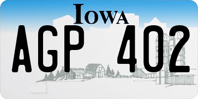 IA license plate AGP402