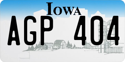 IA license plate AGP404