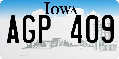 IA license plate AGP409