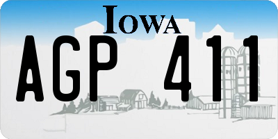 IA license plate AGP411