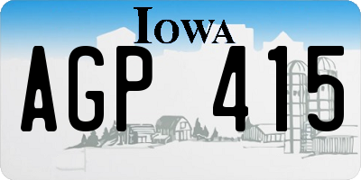IA license plate AGP415