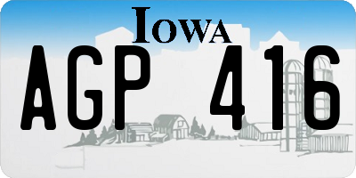 IA license plate AGP416