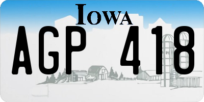 IA license plate AGP418