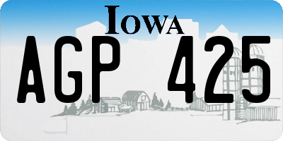 IA license plate AGP425